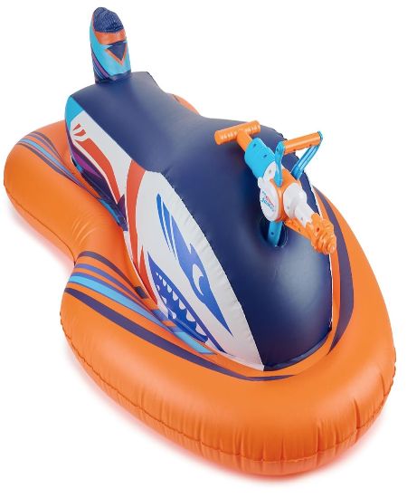 Nerf Super Soaker Stormforce Ride-On Racer, Galleggiante Gonfiabile Con Blaster Integrato Alimentato In Piscina, Per Bambini 6+